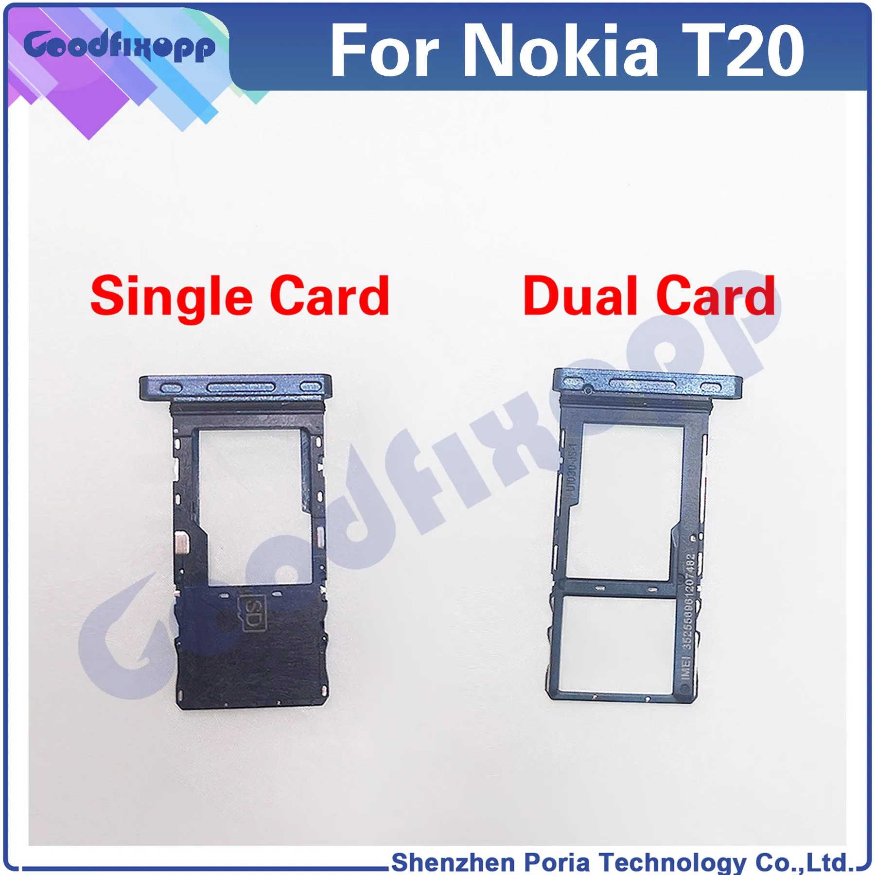 

For Nokia T20 TA-1397 TA-1394 TA-1392 SIM Card Tray Slot Holder Adapter Socket Parts Sim Tray Holder Repair Parts Replacement