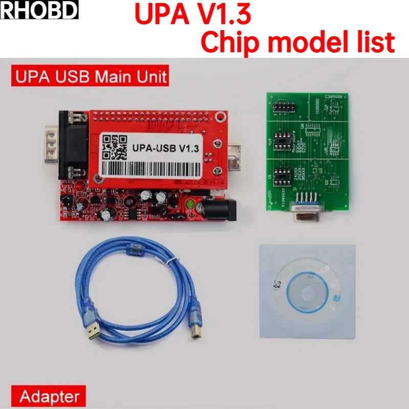 أحدث مبرمج UPA USB V1.3 مع محولات كاملة ECU رقاقة ضبط الوحدة الرئيسية OBD2 UPA-USB 1.3 UPA USB V1.3 أداة تشخيصية ساخنة