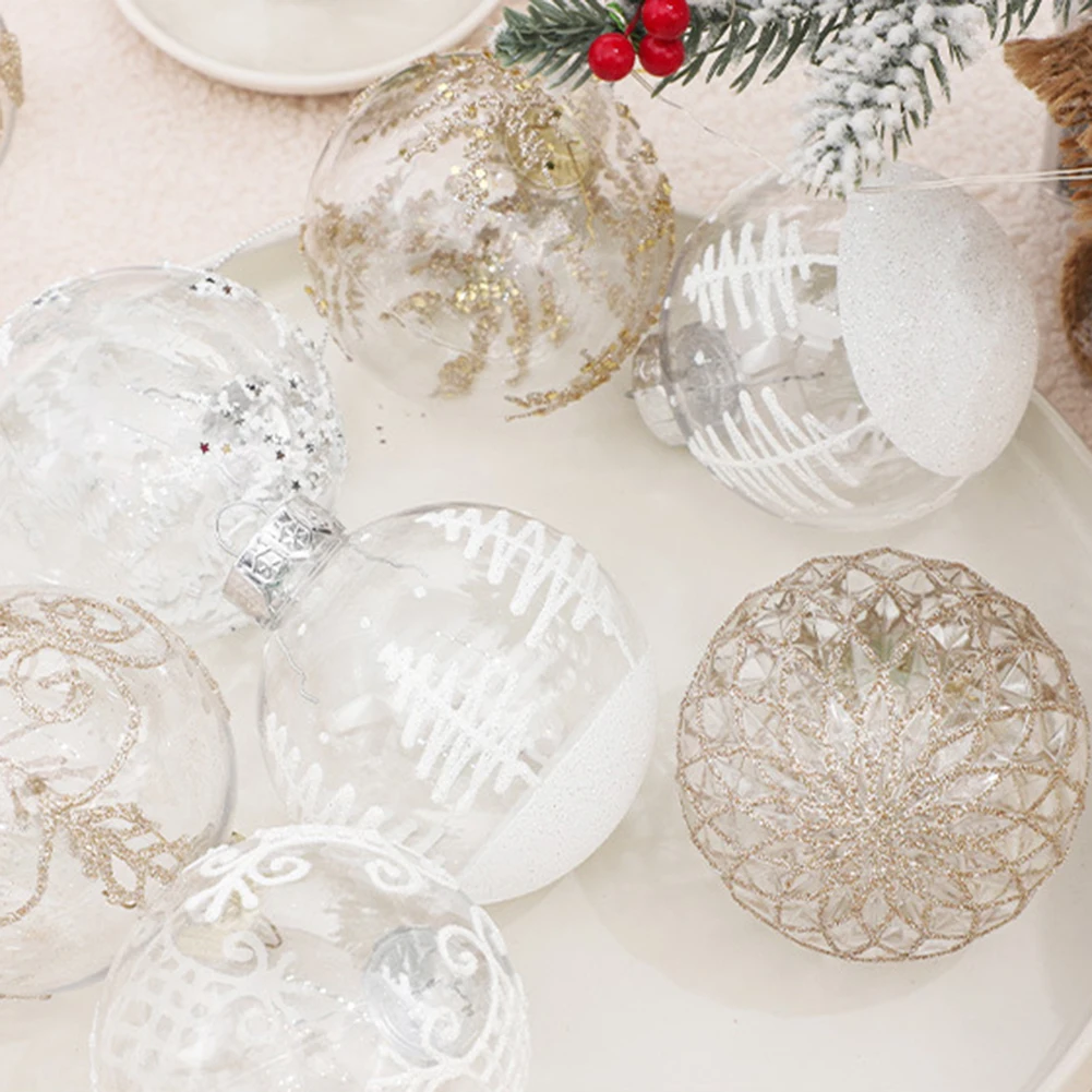 Simplify Your Holiday Preparations with Our Nine Piece Collection of Clear Plastic Ornaments (Each at an Size)