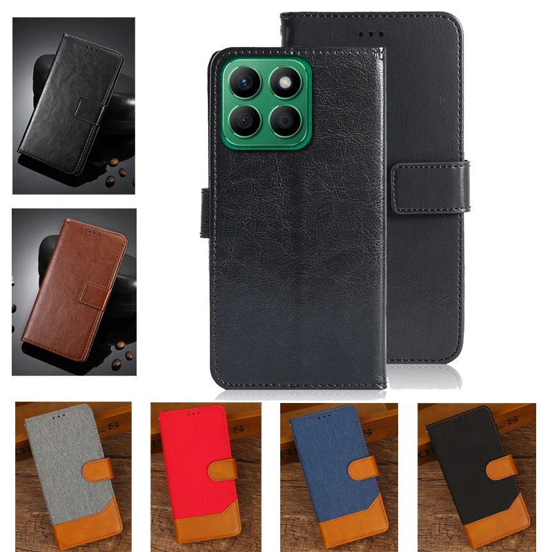 For Honer X8b Case Car Magnetic Flip PU Leather Phone Case For HonorX8b Honor X8b 5G LLY-LX1 6.7