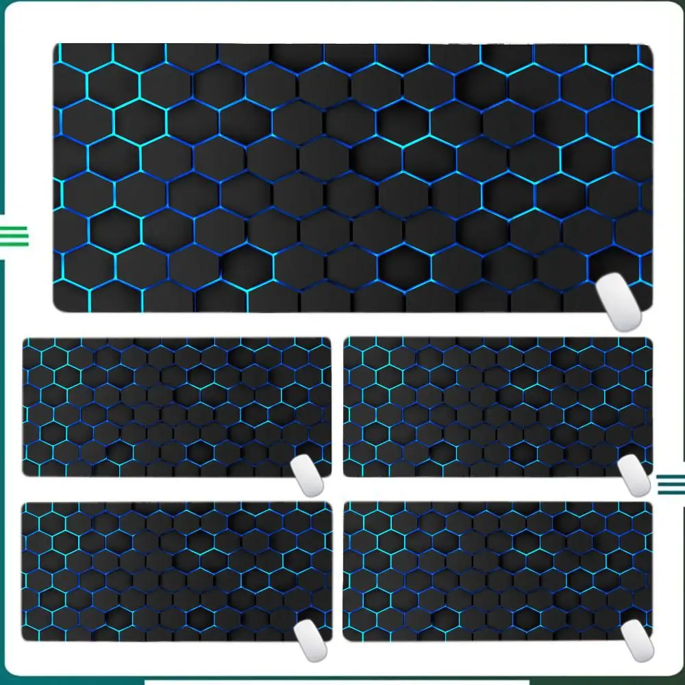 لوحة ماوس ألعاب بتصميم هندسي سداسي كبير وقاعدة مطاطية مضادة للانزلاق لملحقات الكمبيوتر المكتبية
