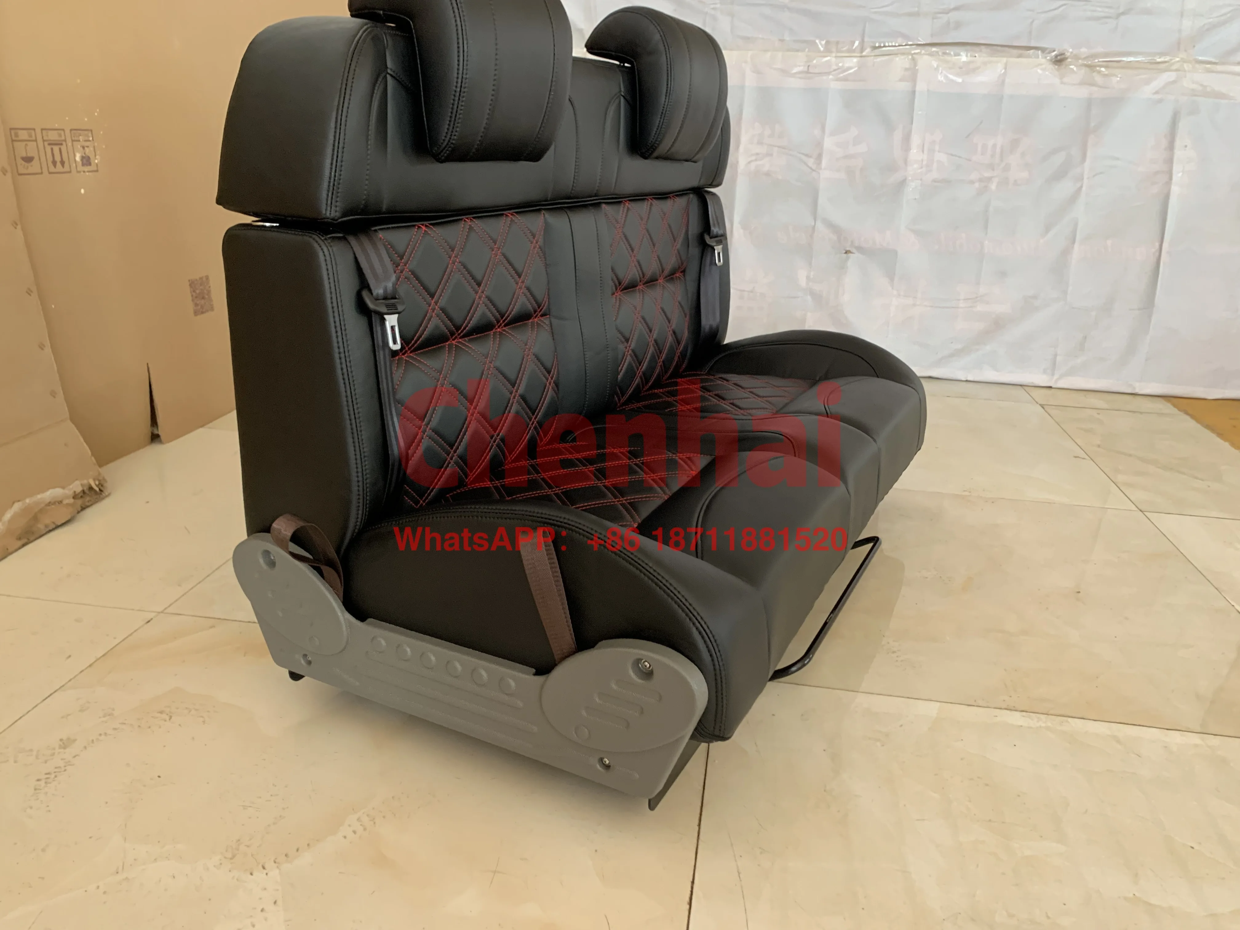 New Design Custom Professionally Modified Multi Functional Camper Van Bed Seat with Microfibre Leather and 3-Point Safety Belt