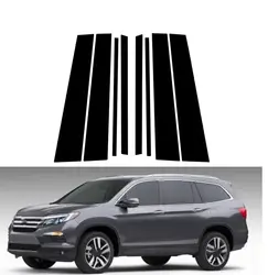 8PCS Gloss Black Pillar Posts for Honda Pilot Ridgeline 2016 2017 2018 2019 2020 2021 2022 Car Window  Door Tirm Decal Cover