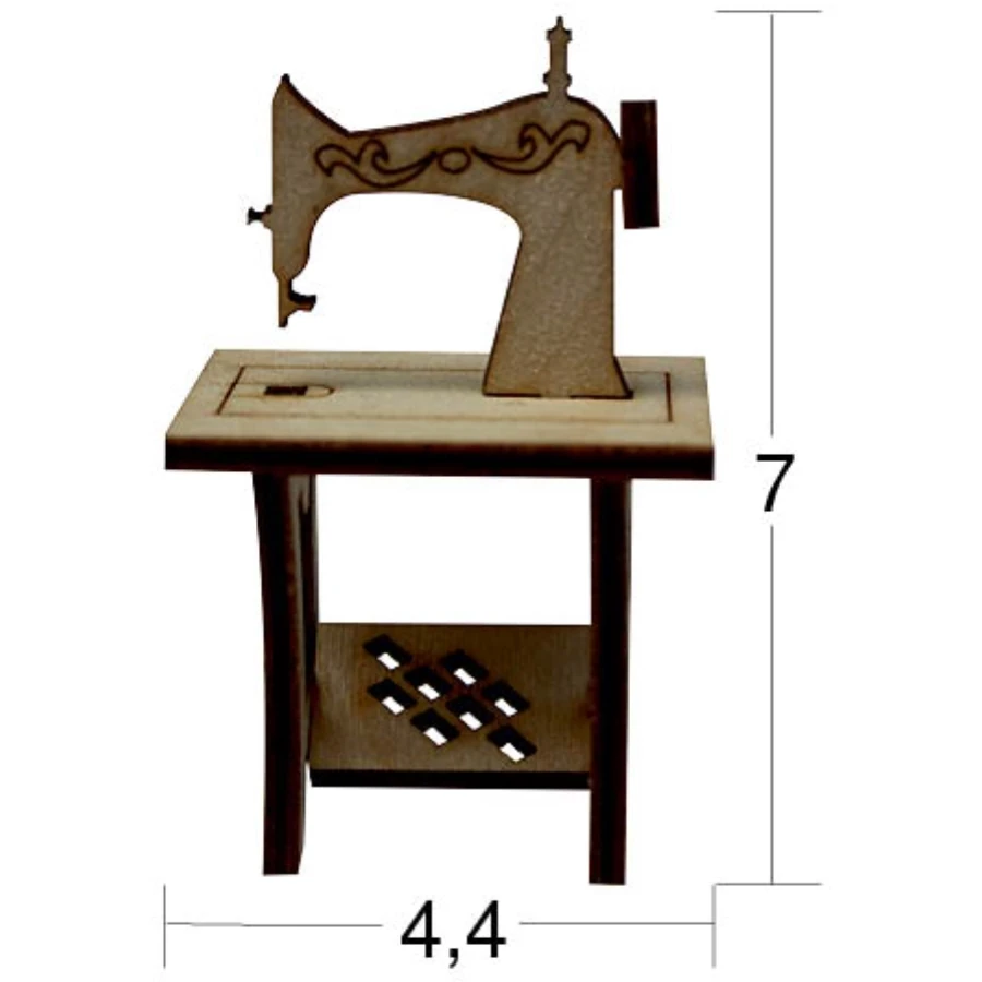 MN26 Miniature Sewing Machine, Dyeable Raw Wood Miniature