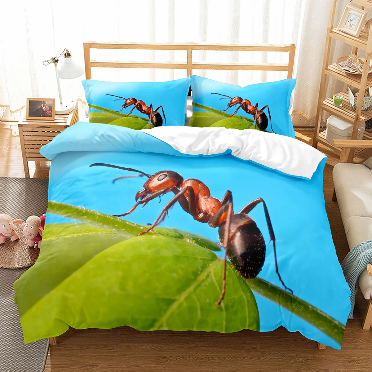 

Ant Duvet Cover Set Lightweight Soft Polyester Comforter Cover For Kids Animals Lover Bedding Set With Pillowcase Quilt Cover