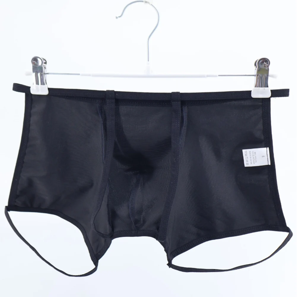 Men Back Thin Rope Open Butt Boxer Shorts Underwear U Convex Panties Sleepwear Sexy Open Crotch Thong Panties