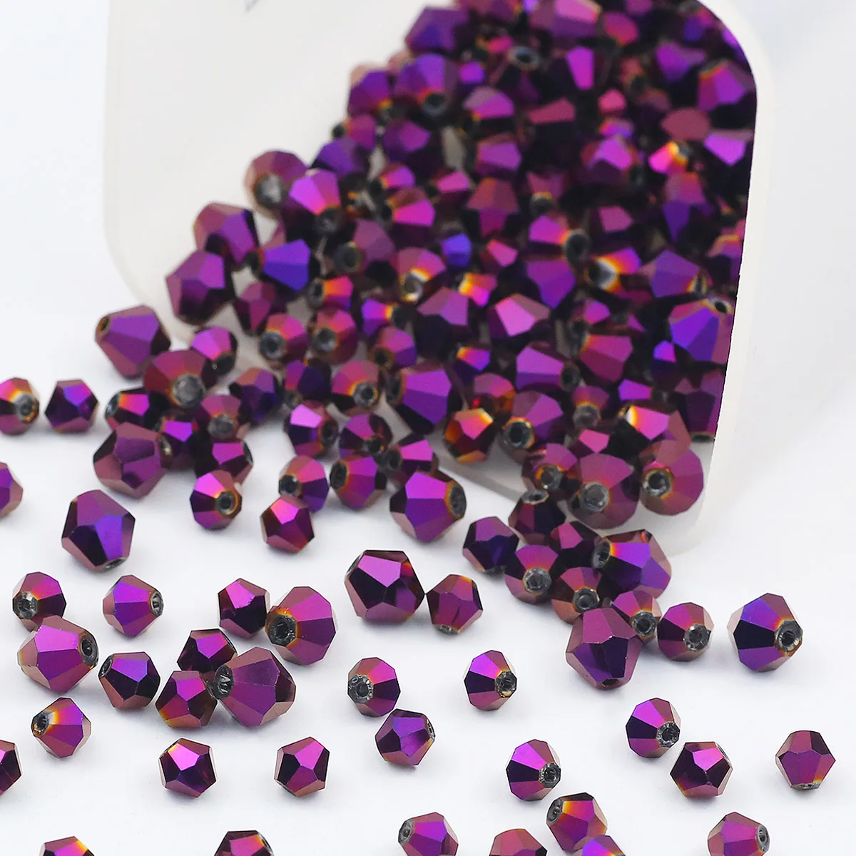 3/4/6/8mm Bicone Purple Austrian Crystals Glass Loose Spacer Beads For Jewelry Making Bracelet Necklace Earrings DIY Accessories
