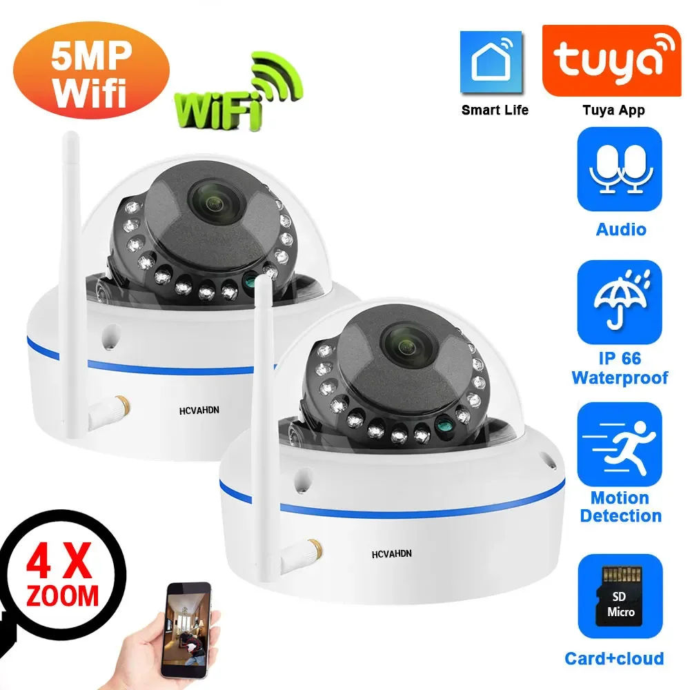 

5MP Wifi IP Security Camera Outdoor Tuya Smart Wireless Home CCTV Ceiling Dome Camera Video Surveillance System Human Detection