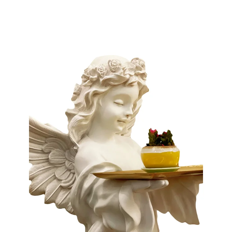 Angel European Retro Welcome Large Floor Resin Decorations Tray Home Living Room Decorations Soft Decoration