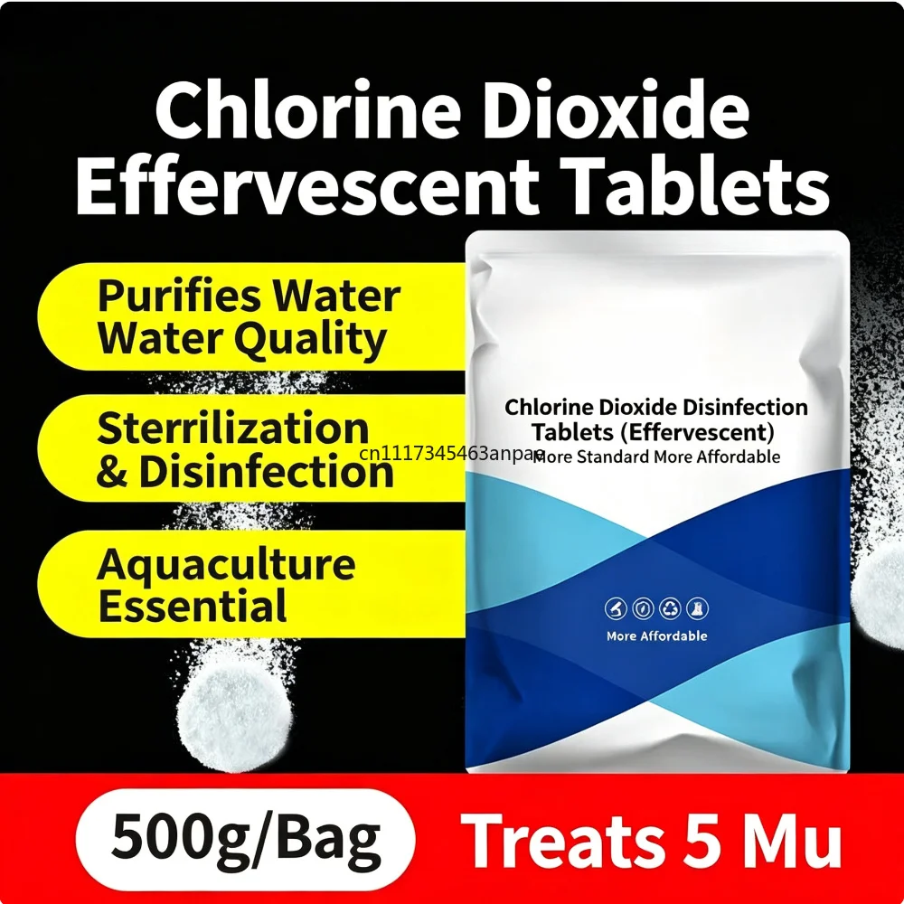 Chlorine dioxide effervescent tablets for aquaculturedisinfection of rotten tail fish, shrimps and crabs in fish ponds