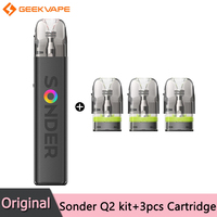 Original GeekVape Sonder Q2 Kit 30W Vape 1350mAh + 3pcs Extra 3ml Q Pod Cartridge 0.8ohm Electronic Cigarette Vaper Option