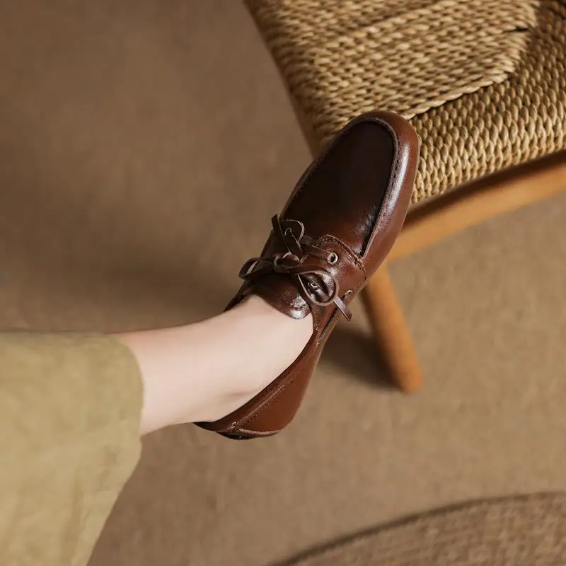 MORAZORA Size 35-43 Ins Hot Genuine Leather Flat Shoes Women Suede Brand Desgin Casual Flats Fashion Ladies Loafers 4 Colors
