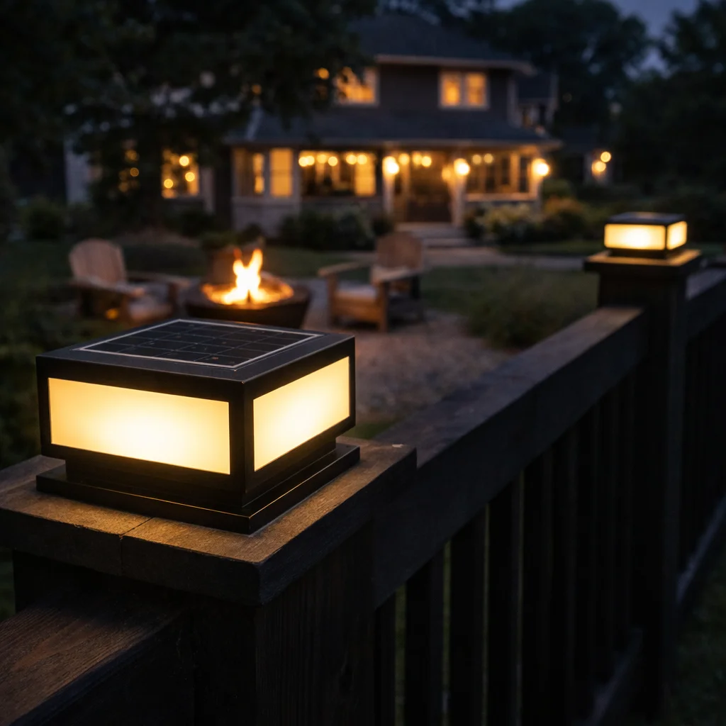 

CHAOYIDIAN Outdoor Garden LED Household Lamp Post Column Lights with Solar Panel Power for Landscape