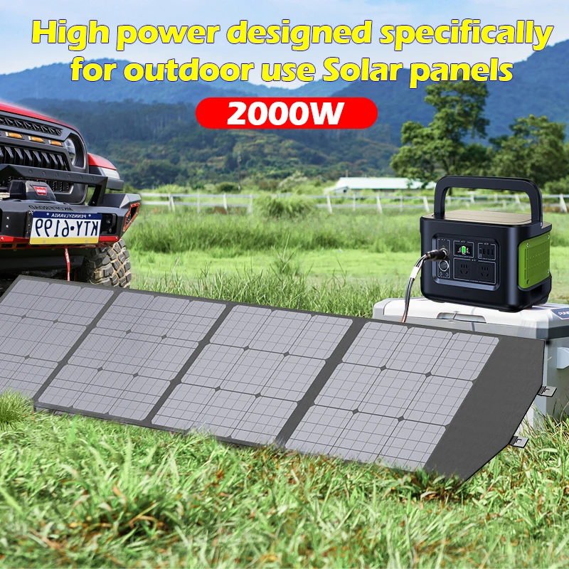 500W 1000W 1500W 2000W Solar Panel Portable Folding Bag Solar Charger 12V Outdoor Power Supply for Home Phone Power Generator