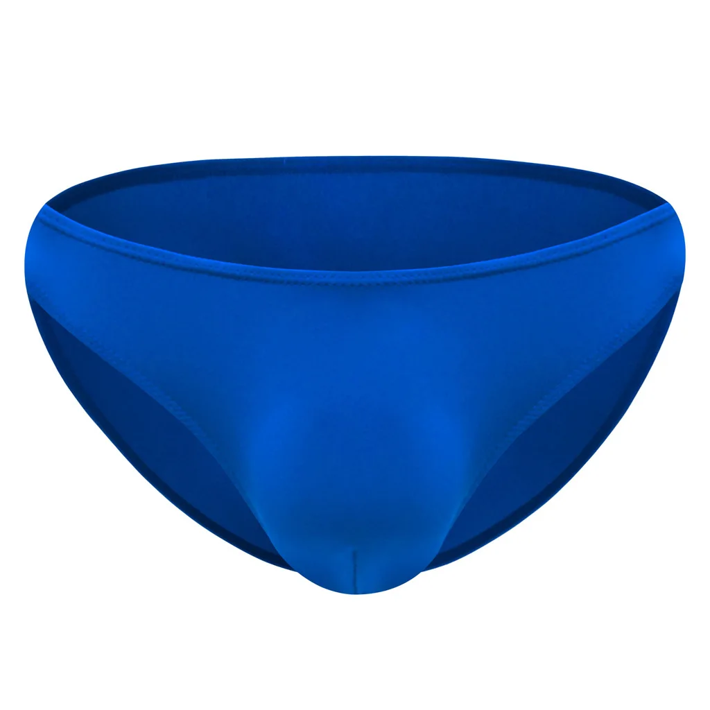Men's Semi-Sheer Ice Silk Low-Rise Brief, Sexy Solid Color Underwear