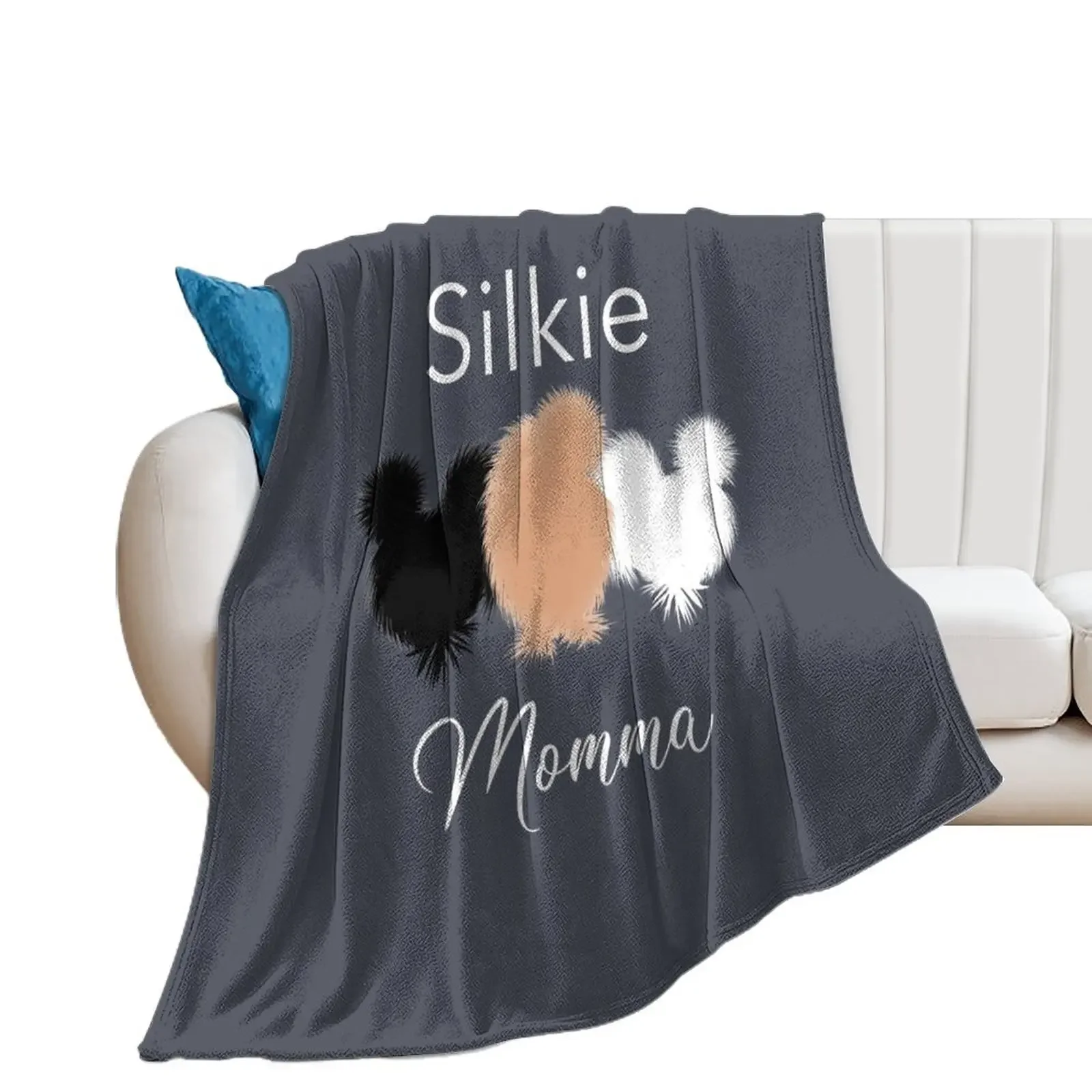 Silkie Momma, Black White and Buff Silkie Chickens Throw Blanket for winter Camping Sofas Comforter Blankets