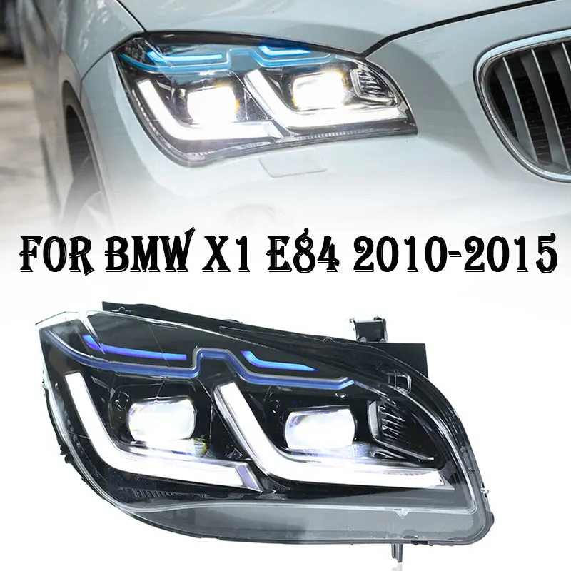 

Фонари головного света BMW X1 E84 для фар 2010-2015, сборка фар DRL, сигнал поворота, проектор, автомобильные аксессуары, подключи и работай