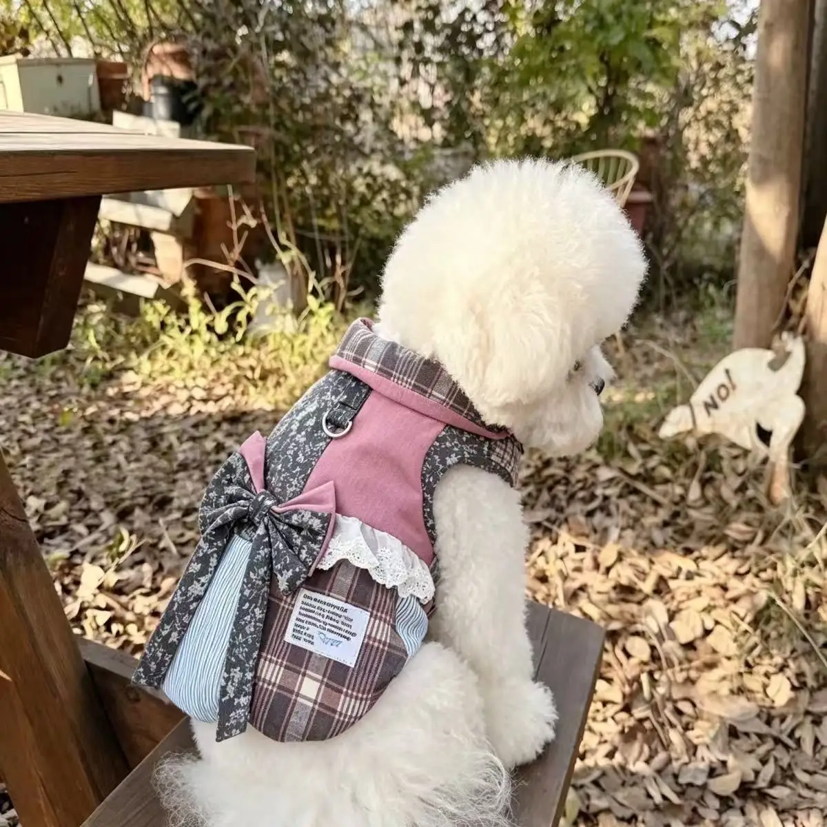 Pet Autumn and Winter Floral Coat Comfortable Warm Plaid Vest Cat Teddy Thick Coat Puppy Clothes Dog Clothes for Small Dogs