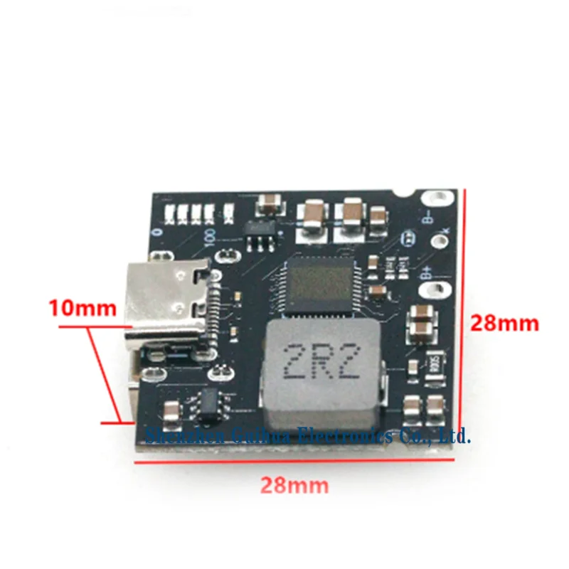 2pcs PD dual-way fast charging mobile power charger module, 3.7V4.2V lithium battery charging and discharging integrated board,