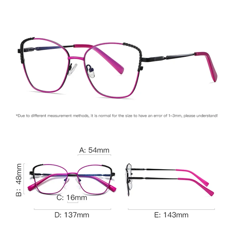 

KIZN очки для близорукости, оправа из сплава, анти-синий свет, кошачьи глаза, женская оптика, обесцвечивание по рецепту, модные очки-0,50 до-10