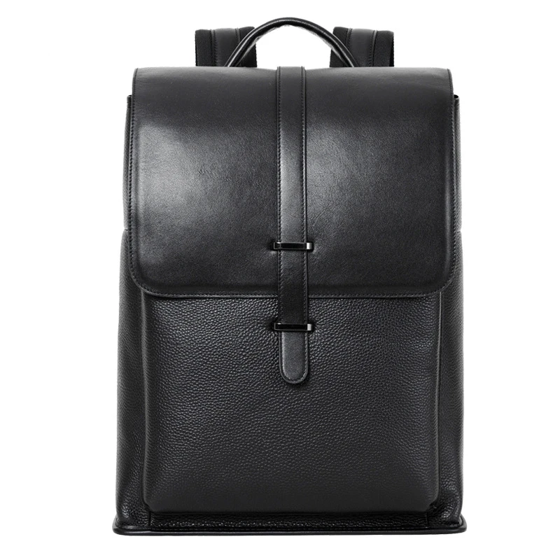 2026 New Brand Cow Genuine Leather Men Backpacks Fashion Real Natural Leather Student Backpack Boy Luxury Computer Laptop Bag