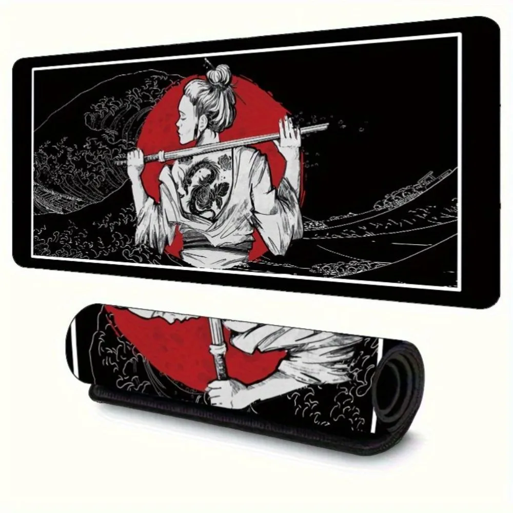 Extra-large black back sword game mouse pad Highdefinition printing, anti-slip rubber base,perfect gift for gamers professionals