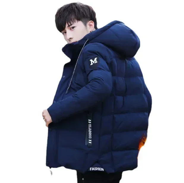 Winter new cashmere men\'s cotton-padded jacket high quality hooded thick casual warm cotton-padded jacket 5XL