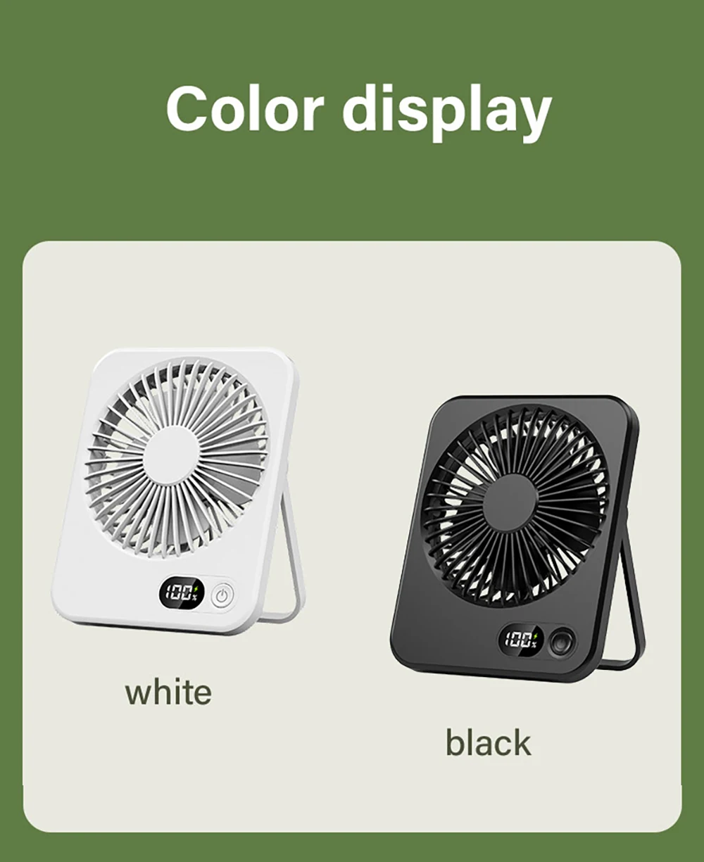 Mini-Tischventilator, tragbar, USB, wiederaufladbar, Wandmontage, Hängeventilator, 5-Gang, Studenten-Tischventilator, Büro-Camping-Tischventilator – Detail 12