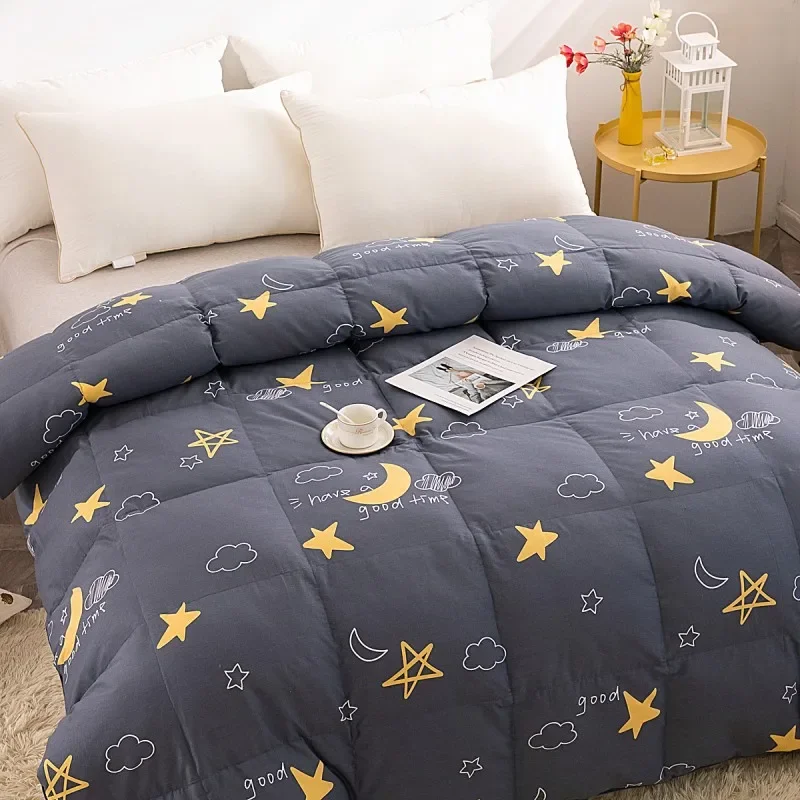 

New cotton printing double-layer vertical lining duvet shell work in progress wholesale, self-filling 9 finished products