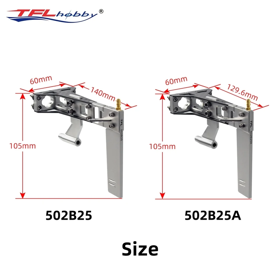 TFL 4.76mm Shaft Bracket Carbon Fiber Reinforced Combination Rudder Integrated Rudder 105mm for RC Boat 502B25