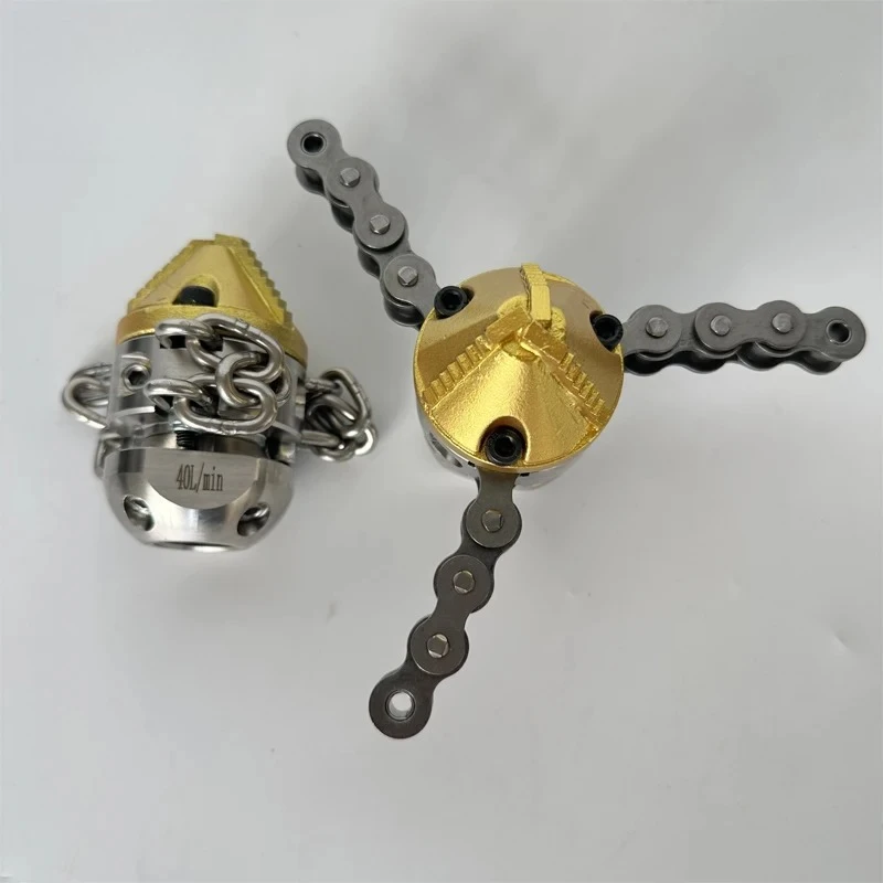 80L New Sewage Sludge Cleaning Chain Nozzle High Pressure Rotating Blasting Nozzle Pipeline Dredging Machine Nozzle