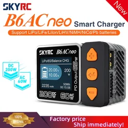 New SkyRC B6ACneo Smart Charger DC 200W AC 60W Battery Balance Charger B6AC neo SK-100200 Upgraded for b6ac v2