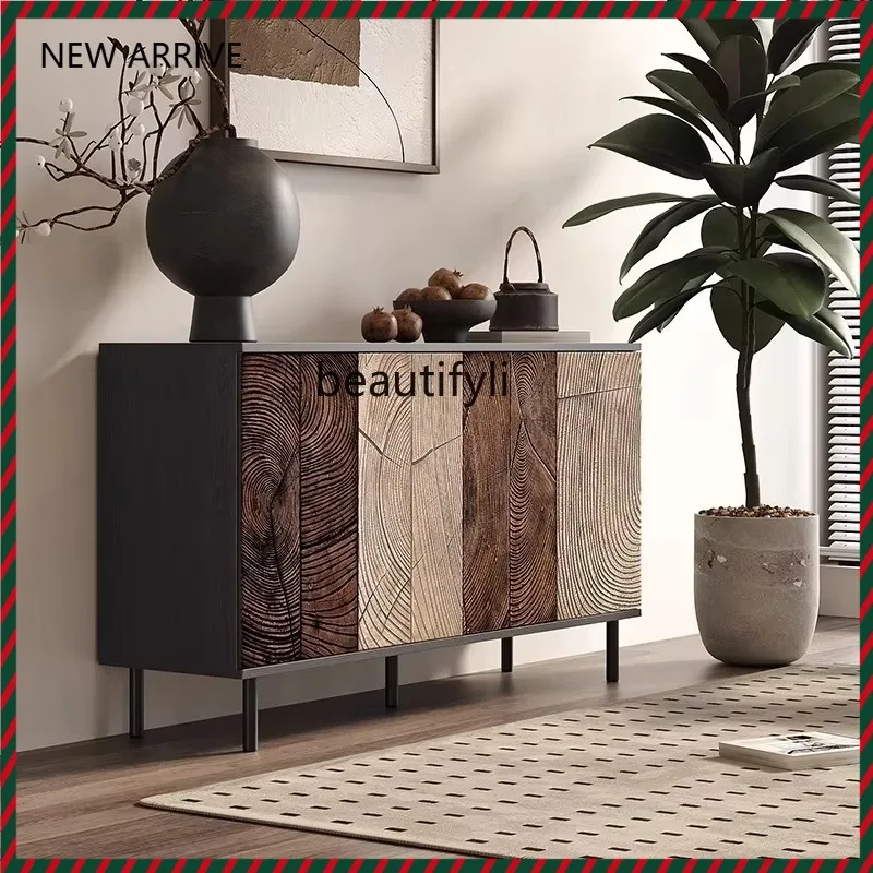 

New arrive Italian Light Luxury Style Sideboard Cabinet Solid Wood Carving Living Room Decorative Cabinet Vintage Retro Entrance