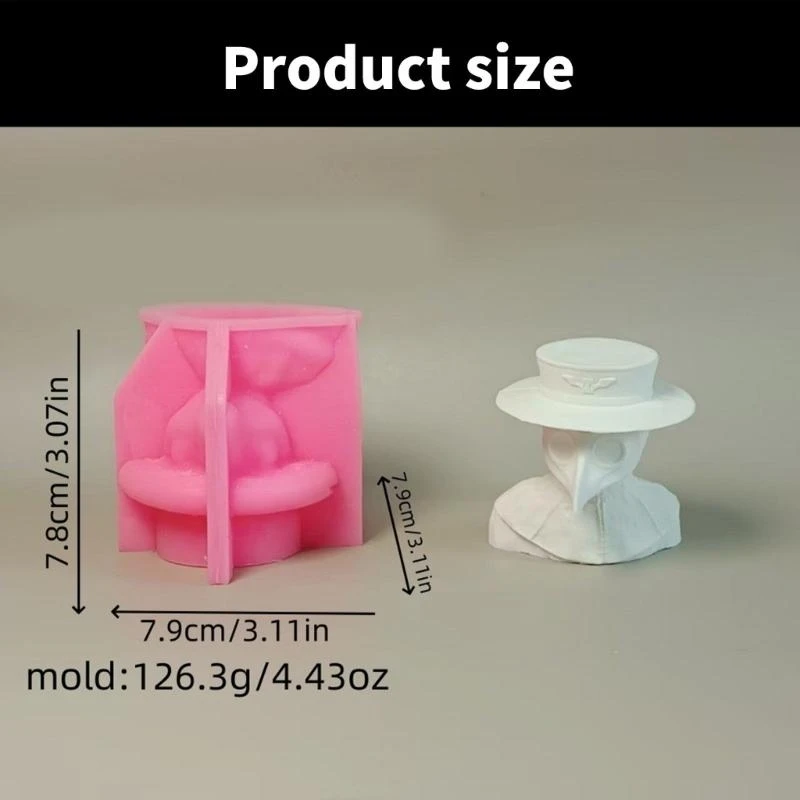 

652F Crow Doctor Silicone Molds for Candle Soap Chocolate Cake Fondant