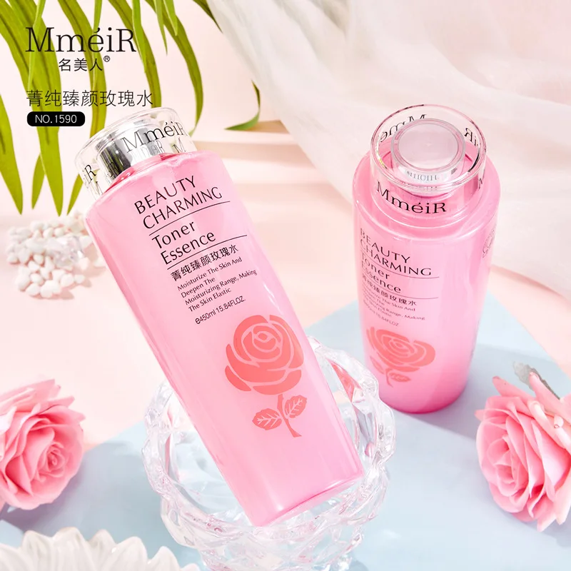 450ml Rose Water Softening Water Pink Water Toner Moisturizing Whitening Lightening Spots Nourishing Skin Repairing Skin