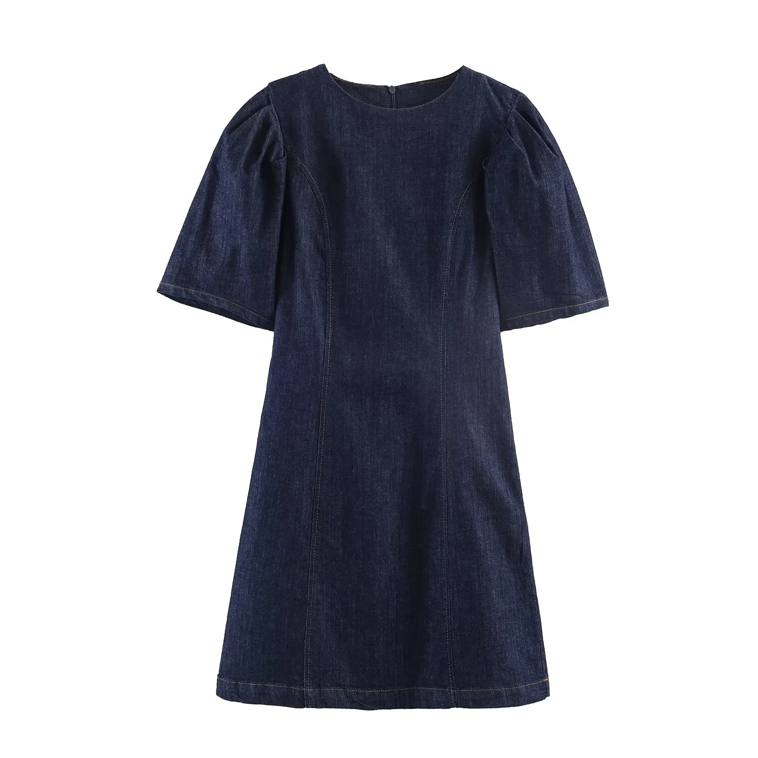 short denim dresses for women Medium Wash Sleeve Mini Dress Madida Clothing inspired silhouette short denim dresses for women