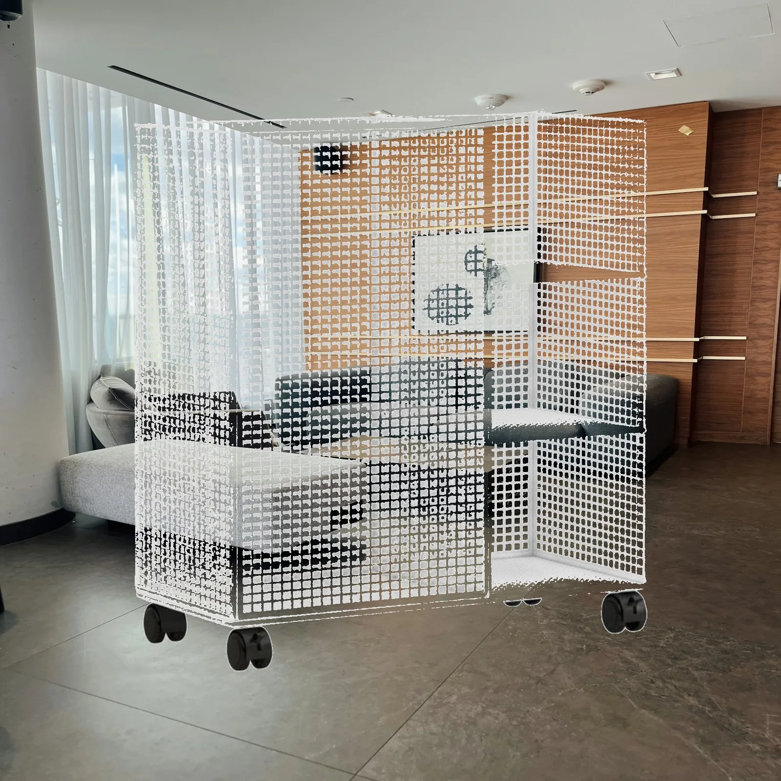 Organizer Mobile Rolling Umbrella Storage Rack Umbrella Rack with Shelves Compact for Foyer, Office