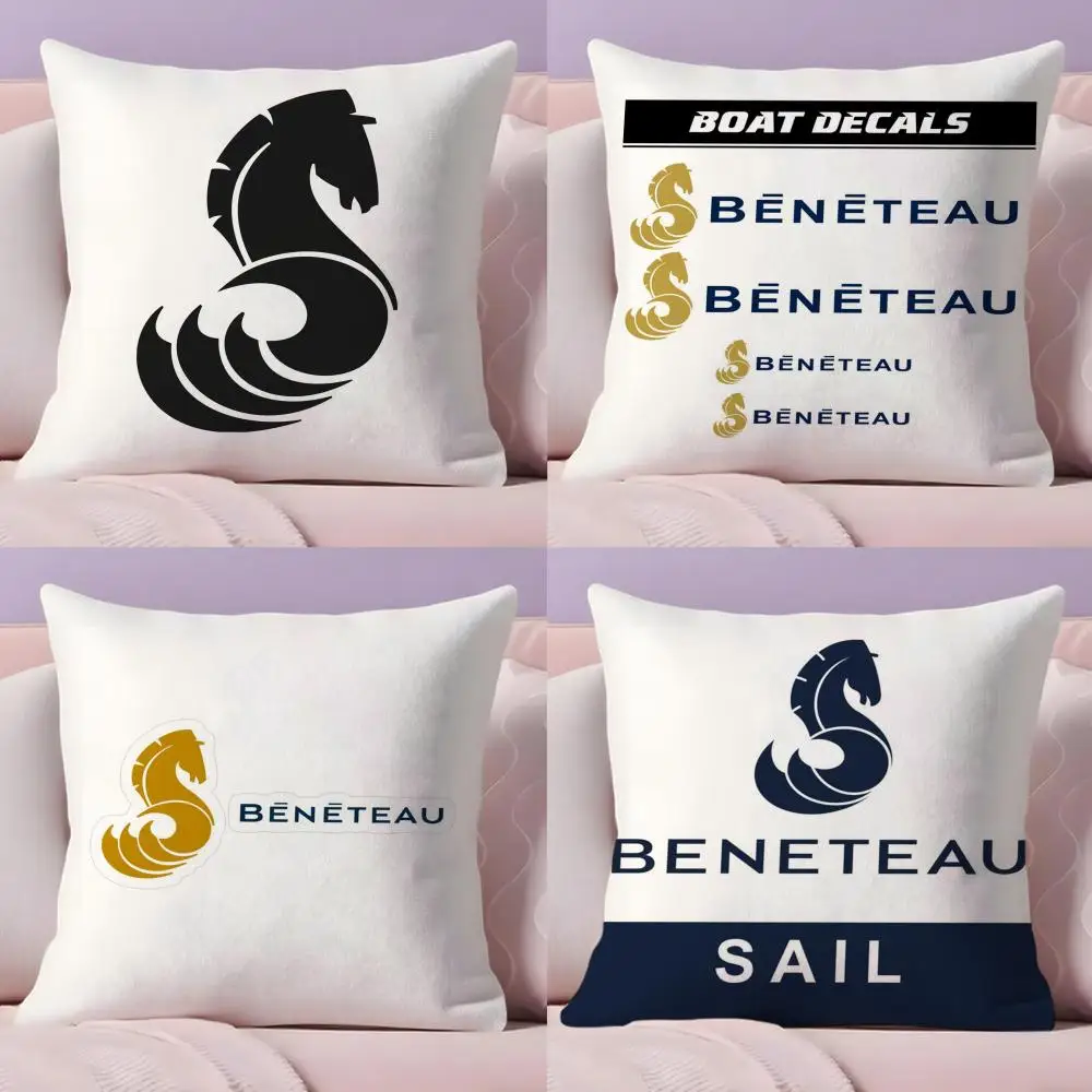 B-BeneteauS Y-Yachts Cushion Cover Plush Fabric Soft Double-Sided Printed Sofa  Pillow Case Colorfast Home Decor Gift