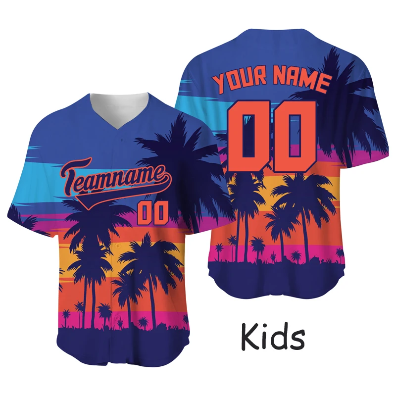 Kids Jersey Baseball Uniform Baby Custom Name T Shirt Sports Team Blouse Hip Hop Streetwear Sublimation Blanks Baseball Shirts