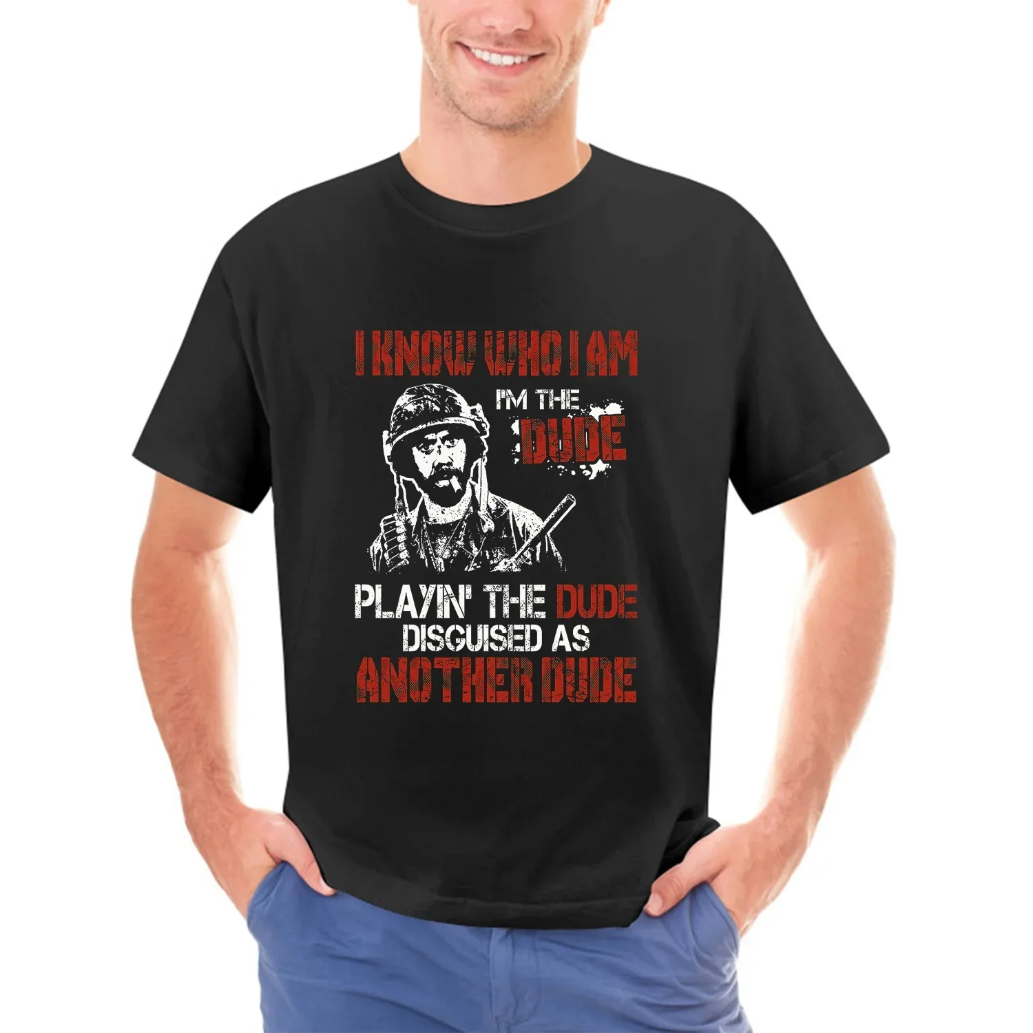 

Tropic Thunder Tshirt Classic Guys Unisex Tee Fun Shirt for Women - Men Graphic Tees - Cool Tees Teen Girls Black(1)