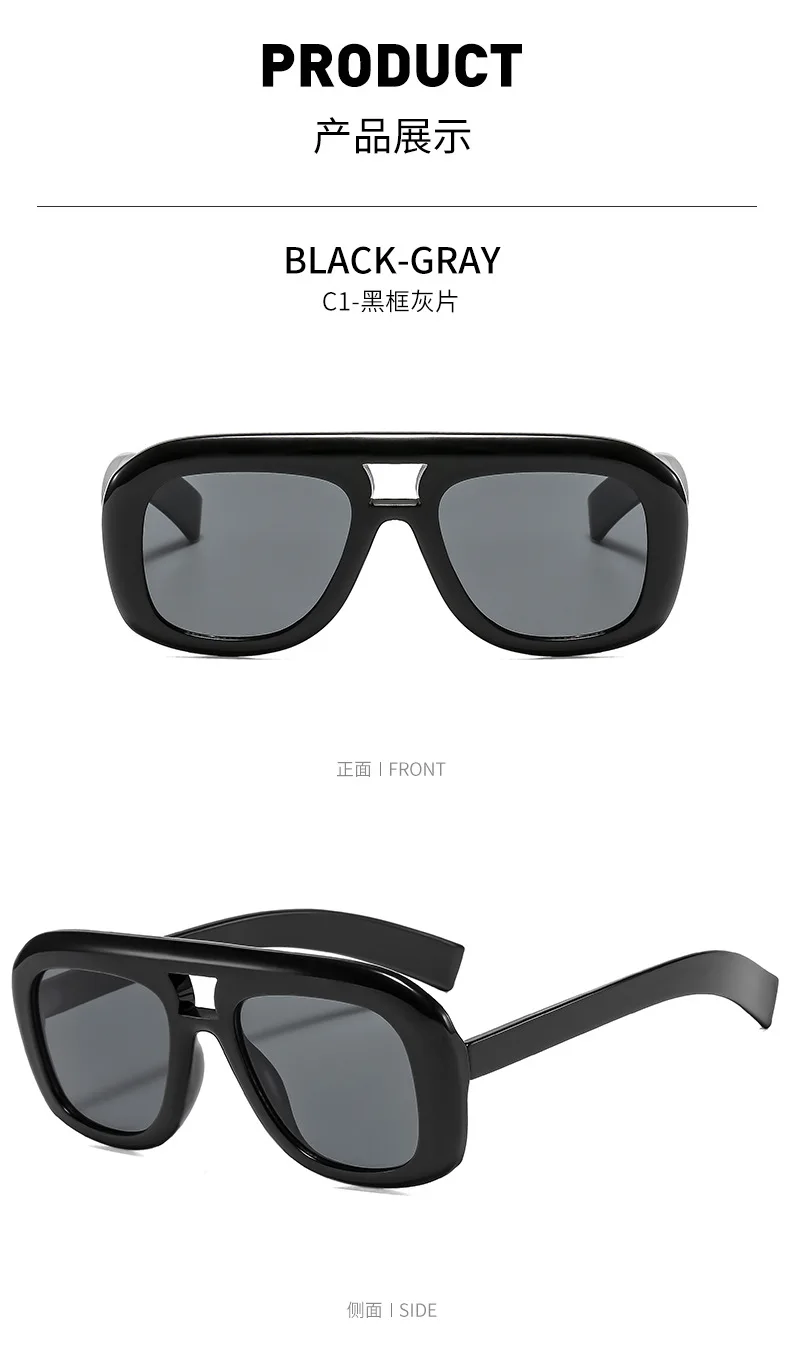 Vintage Quadratische Übergroße Sonnenbrille für Damen Neue Mode Braun Verlaufsgläser Damen Sexy Fahr- und Outdoor-Brillen UV400 – Detail 6