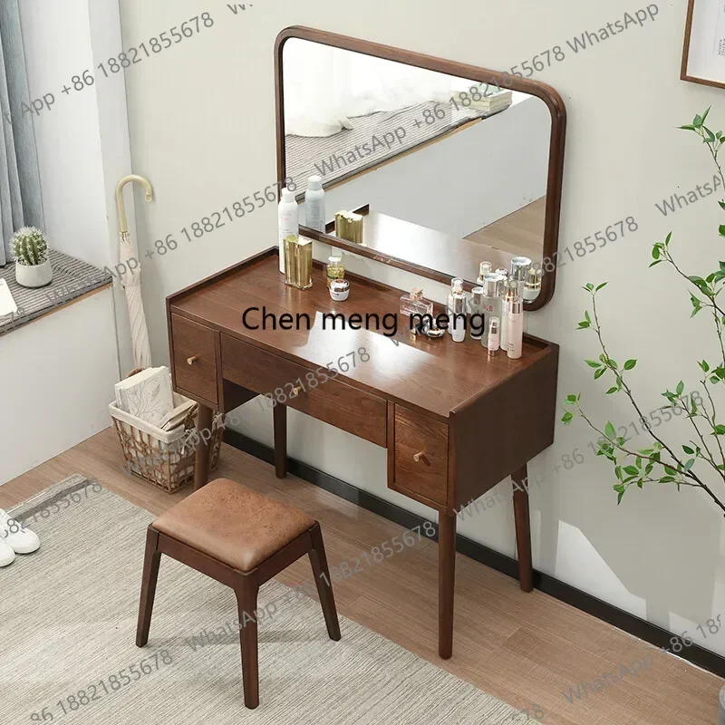 

New arrive Brown Bedroom Dresser Eithe Drawers Box Stool Modern Large Women Dressing Table Makeup Hotel Luxury Comoda Pra Quarto