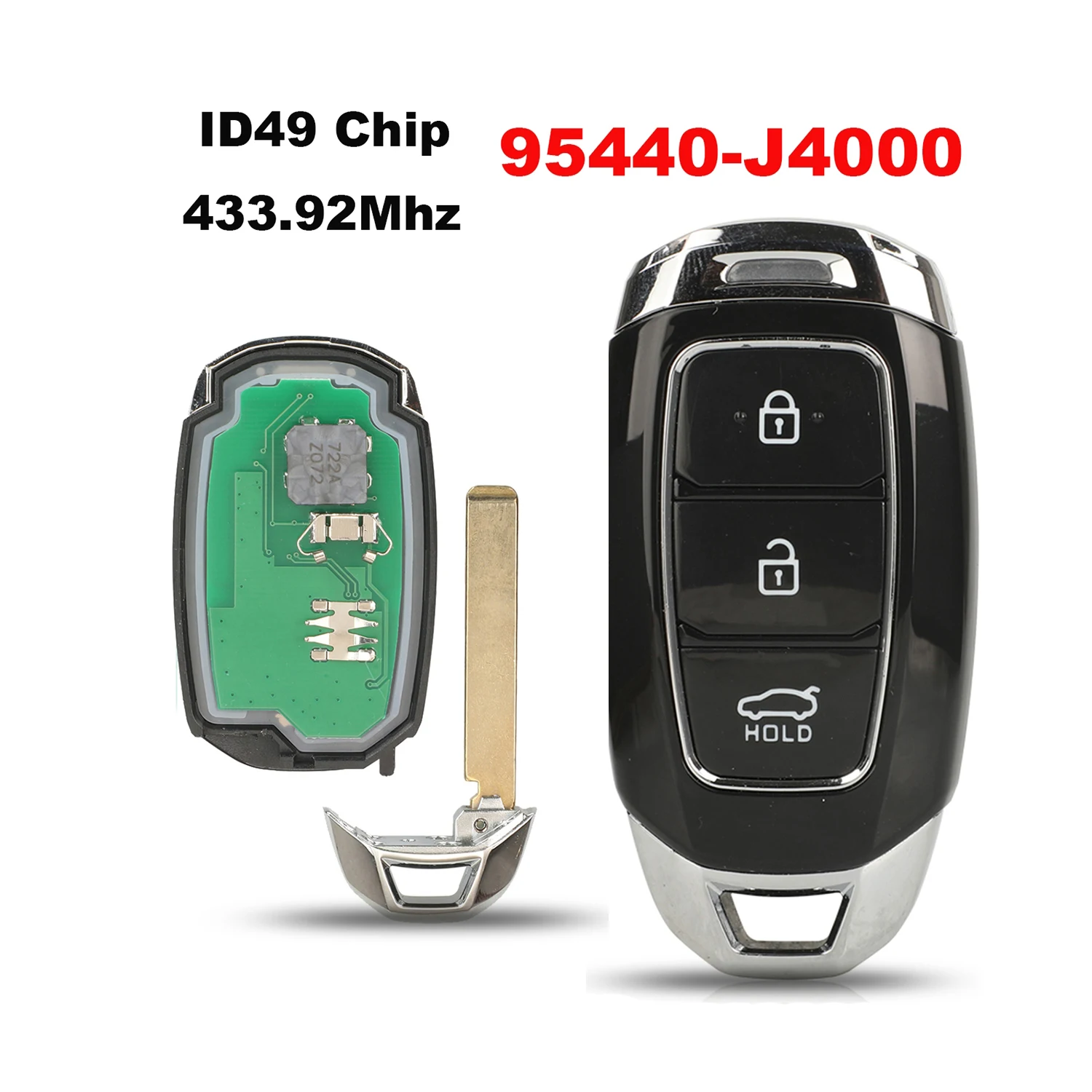 

jingyuqin New Arrival Remote Car Key 433.92MHZ ID49 Chip For Hyundai Celesta Elantra 2017+ 95440-J4000 Smart Key