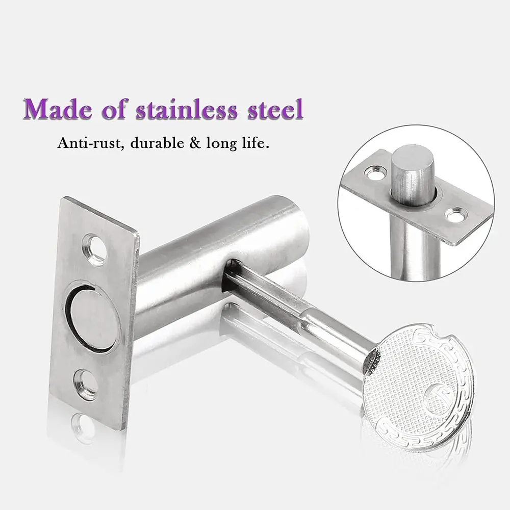 Easy Install Stainless Steel Invisible Door Lock Thicken Simple Mortise Lock Privacy Lockset
