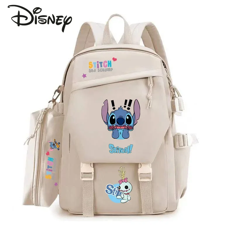 Disney Stitzer New Unisex Backpack Fashionable High Quality Student School Bag Versatile Large Capacity 2-Piece Backpack Set