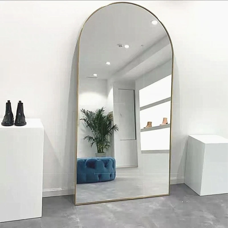 M Special-shaped stainless steel full-body clothing store fitting mirror thin mirror body oval floor mirror simple