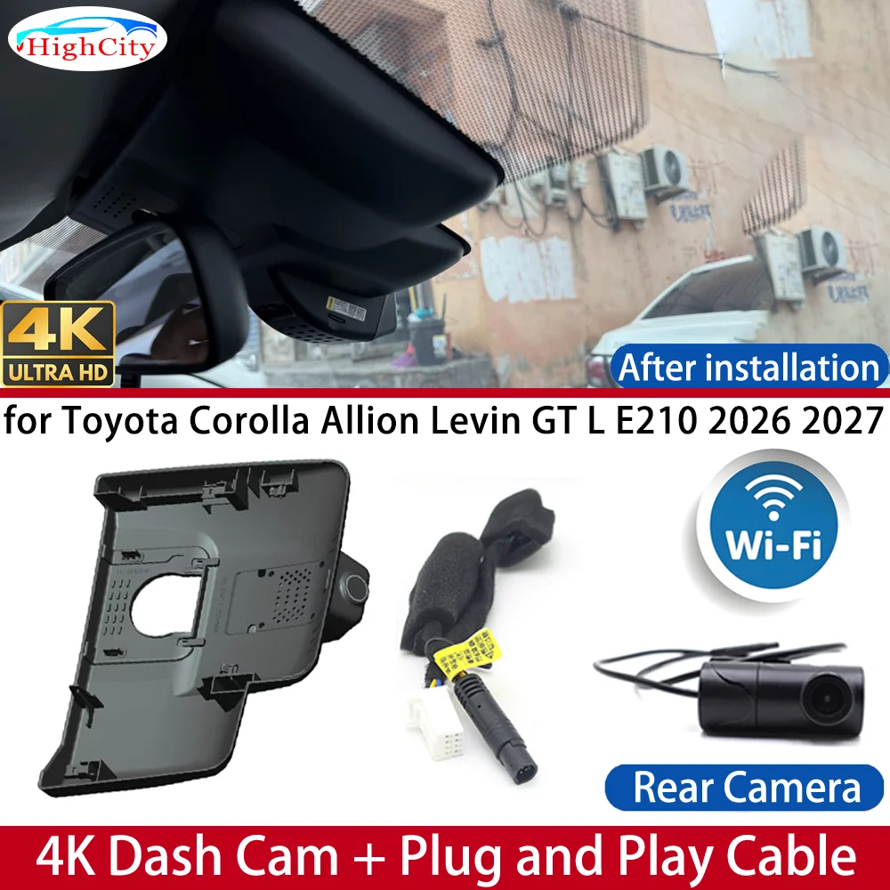 Dash Cam for Toyota Corolla Allion Levin GT L E210 2026 2027 4K UHD DVR Wifi Camera Video Recorder Driving Recorder Dashboard