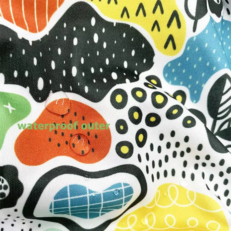 1.5 م * 1 م نسيج بوليستر محلي الصنع مقاوم للماء وجيد التهوية DIY حفاضات أطفال من القماش طباعة رقمية للمنسوجات