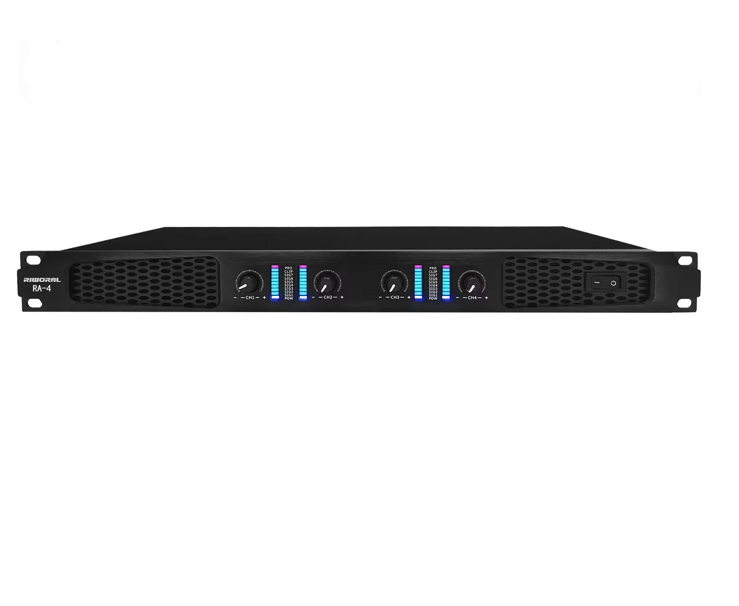 

Power Digital 4-Channel 800 Watts Karaoke Speaker Amplifier 800 Watts Power Amplifier with Metal Shell