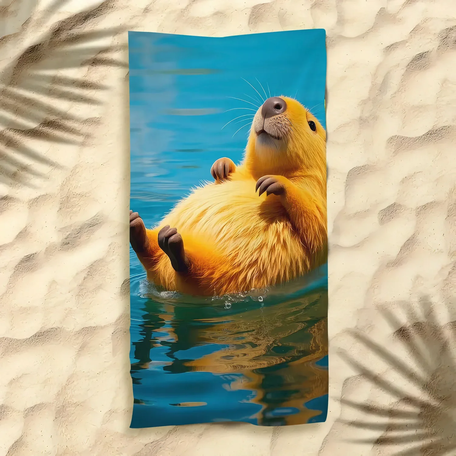 C-apybara Print Beach Towel, Digital Printing Thin Quick-Dry Anti-Sand Microfiber Lightweight for Swim Yoga Travel Gym Gift
